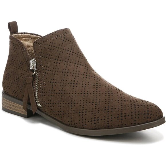 Shoes - Casual Chocolate Brown Ankle Booties for Women - Eco-Crafted with Cushioning